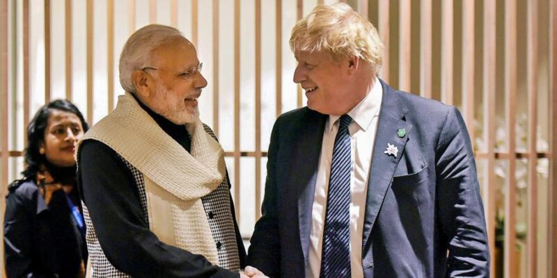 Narendra Modi Boris Johnson Pti